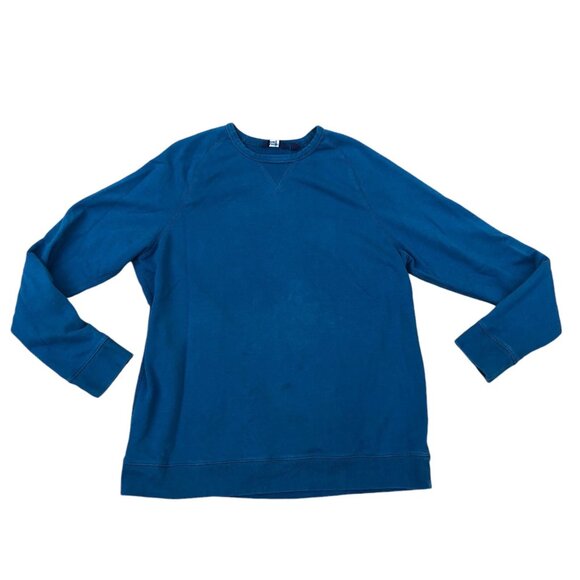 LANDS END Pullover Sweatshirt XL Tall Pullover Sweater Blue Crew Neck Cotton - Picture 1 of 8